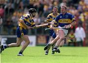 19 May 2002; Conor Gleeson of Tipperary in action against Sean McMahon of Clare during the Guinness Munster Senior Hurling Championship Quarter-Final match between Tipperary and Clare at Páirc Uí Chaoimh in Cork. Photo by Brendan Moran/Sportsfile