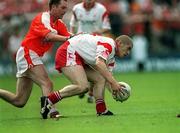 19 May 2002; Kevin Hughes of Tyrone during the Bank of Ireland Ulster Senior Football Championship Quarter-Final match between Armagh and Tyrone at St Tiernach's Park in Clones, Monaghan. Photo by Aoife Rice/Sportsfile