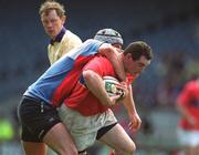 4 May 2002; Mike Harty of UL Bohemian in action against Belfast Harlequins' Chris McCarey during the AIB All-Ireland League Division 2 Final match between Belfast Harlequins v UL Bohemian at Lansdowne Road in Dublin. Photo by Brendan Moran/Sportsfile