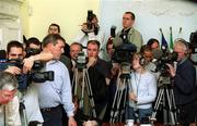 23 May 2002; A view of the gathered press during a press conference at FAI Headquarters in Merrion Square, Dublin, to confirm that Republic of Ireland manager Mick McCarthy had informed the FAI that following a team meeting today in Saipan, Northern Mariana Islands, he has requested team captain Roy Keane leave the squad and return home. Photo by Damien Eagers/Sportsfile