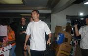 24 May 2002; Republic of Ireland captain Roy Keane departs from Saipan International Airport in Saipan, Northern Mariana Islands, after leaving a squad training camp ahead of the FIFA World Cup 2002 finals in Japan and South Korea. Photo by David Maher/Sportsfile