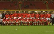 25 May 2002; The Munster team and management prior to the Heineken Cup Final match between Leicester Tigers and Munster at the Millennium Stadium in Cardiff, Wales. Photo by Matt Browne/Sportsfile