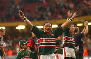 25 May 2002; Freddie Tuilagi of Leicester celebrates following his side's victory during the Heineken Cup Final match between Leicester Tigers and Munster at the Millennium Stadium in Cardiff, Wales. Photo by Matt Browne/Sportsfile