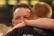 25 May 2002; Munster's Mick Galwey consoles Paul O'Connell following their side's defeat during the Heineken Cup Final match between Leicester Tigers and Munster at the Millennium Stadium in Cardiff, Wales. Photo by Brendan Moran/Sportsfile