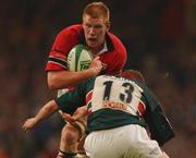25 May 2002; Paul O'Connell of Munster in action against Ollie Smith of Leicester during the Heineken Cup Final match between Leicester Tigers and Munster at the Millennium Stadium in Cardiff, Wales. Photo by Brendan Moran/Sportsfile