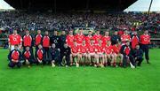 26 May 2002; The Cork panel prior to the Guinness Munster Senior Hurling Championship Semi-Final match between Waterford and Cork at Semple Stadium in Thurles, Tipperary. Photo by Brendan Moran/Sportsfile