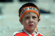 19 May 2002; Armagh supporter Conor Mackin, age 5 from Keady during the Bank of Ireland Ulster Senior Football Championship Quarter-Final match between Armagh and Tyrone at St Tiernach's Park in Clones, Monaghan. Photo by Aoife Rice/Sportsfile
