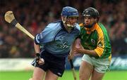 26 May 2002; Kevin Flynn of Dublin in action against Declan Murray of Meath during the Guinness Leinster Senior Hurling Championship Quarter-Final match between Dublin and Meath at O'Connor Park in Tullamore, Offaly. Photo by Matt Browne/Sportsfile