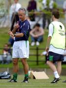 27 May 2002; Republic of Ireland manager Mick McCarthy and Robbie Keane during a Republic of Ireland squad training session at Izumo Sports Park in Izumo, Japan. Photo by David Maher/Sportsfile