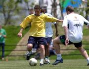 27 May 2002; Mark Kinsella, left, and Richard Dunne during a Republic of Ireland squad training session at Izumo Sports Park in Izumo, Japan. Photo by David Maher/Sportsfile
