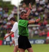 26 May 2002; Referee Des Joyce during the Bank of Ireland Leinster Senior Football Championship Quarter-Final match between Kildare and Louth at Páirc Tailteann in Navan, Meath. Photo by Pat Murphy/Sportsfile