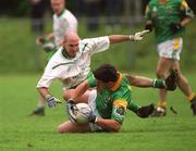 26 May 2002; Seamus Quinn of Leitrim in action against London's Aidan Dillane during the Bank of Ireland Connacht Senior Football Championship Quarter-Final match between London and Leitrim at the Emerald GAA Grounds in Ruislip, London, England. Photo by Brian Lawless/Sportsfile