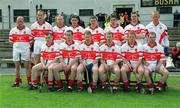 25 May 2002; The Derry panel prior to the Guinness Ulster Senior Hurling Championship Semi-Final match between Down and Derry at Casement Park in Belfast. Photo by Damien Eagers/Sportsfile