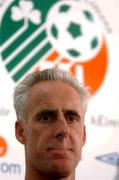 29 May 2002; Republic of Ireland manager Mick McCarthy during a Republic of Ireland press conference at Izumo Sports Park in Izumo, Japan. Photo by David Maher/Sportsfile
