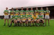 26 May 2002; The Offaly panel prior to the Bank of Ireland Leinster Senior Football Championship Quarter-Final match between Offaly and Laois at O'Connor Park in Tullamore, Offaly. Photo by Matt Browne/Sportsfile