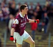19 May 2002; Michael Meehan of Galway celebrates after scoring a goal during the Connacht Minor Football Championship Quarter-Final match between Mayo and Galway at Dr Hyde Park in Roscommon. Photo by Brian Lawless/Sportsfile