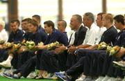 30 May 2002; Republic of Ireland players and management during a farewell ceremony at Izumo Sports Park in Izumo, Japan, ahead of their first FIFA World Cup 2002 Group E match against Cameroon. Photo by David Maher/Sportsfile