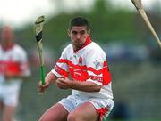 25 May 2002; Raymond Kennedy of Derry during the Guinness Ulster Senior Hurling Championship Semi-Final match between Down and Derry at Casement Park in Belfast. Photo by Damien Eagers/Sportsfile
