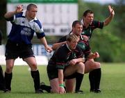 31 May 2002; Ireland players, from left, Marcus Horn, Eric Miller, John O'Neill and Justin Bishop during an Ireland Rugby squad training session at Dr Hickey Park in Greystones, Wicklow. Photo by Matt Browne/Sportsfile
