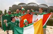 1 June 2002; Republic of Ireland supporters prior to the FIFA World Cup 2002 Group E match between Republic of Ireland and Cameroon at Big Swan Stadium in Niigata, Japan. Photo by David Maher/Sportsfile
