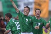 1 June 2002; Matt Holland of Republic of Ireland celebrates after scoring his side's goal during the FIFA World Cup 2002 Group E match between Republic of Ireland and Cameroon at Big Swan Stadium in Niigata, Japan. Photo by David Maher/Sportsfile