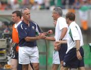 1 June 2002; Republic of Ireland manager Mick Mccarthy and his assistant Ian Evans following their side's draw during the FIFA World Cup 2002 Group E match between Republic of Ireland and Cameroon at Big Swan Stadium in Niigata, Japan. Photo by David Maher/Sportsfile