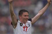 1 June 2002; Republic of Ireland's Matt Holland celebrates following his side's draw during the FIFA World Cup 2002 Group E match between Republic of Ireland and Cameroon at Big Swan Stadium in Niigata, Japan. Photo by David Maher/Sportsfile