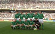 1 June 2002; The Republic of Ireland team, back row, from left, Kevin Kilbane, Jason McAteer, Damien Duff, Gary Breen, Ian Harte, and Steve Staunton, front row, from left, Robbie Keane, Matt Holland, Mark Kinsella, Gary Kelly and Shay Given prior to the FIFA World Cup 2002 Group E match between Republic of Ireland and Cameroon at Big Swan Stadium in Niigata, Japan. Photo by David Maher/Sportsfile