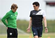 13 May 2017; Republic of Ireland manager Colin O'Brien, left, and assistant Keith Andrews prior to the UEFA European U17 Championship Quarter-Final game between England and Republic of Ireland at SRC Velika Gorika Stadium in Velika Gorica, Croatia. Photo by Seb Daly/Sportsfile