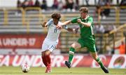 13 May 2017; Jadon Sancho of England in action against Nathan Collins of Republic of Ireland during the UEFA European U17 Championship Quarter-Final game between England and Republic of Ireland at SRC Velika Gorika Stadium in Velika Gorica, Croatia. Photo by Seb Daly/Sportsfile