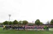 7 May 2017; The New York team during the national anthem during the Connacht GAA Football Senior Championship Preliminary Round match between New York and Sligo at Gaelic Park in the Bronx borough of New York City, USA. Photo by Stephen McCarthy/Sportsfile