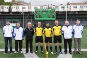 7 May 2017; Referee David Gough and his officials prior to the Connacht GAA Football Senior Championship Preliminary Round match between New York and Sligo at Gaelic Park in the Bronx borough of New York City, USA. Photo by Stephen McCarthy/Sportsfile