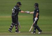 14 May 2017; New Zealand opening batsmen Luke Ronchi, left, and Tom Latham during the One Day International match between Ireland and New Zealand at Malahide Cricket Club in Dublin. Photo by Brendan Moran/Sportsfile