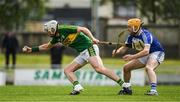 14 May 2017; Shane Nolan of Kerry wins possession ahead of Dwane Palmer of Laois before scoring a goal in the 37th minute during the Leinster GAA Hurling Senior Championship Qualifier Group Round 3 game between Kerry and Laois at Austin Stack Park in Tralee, Co Kerry. Photo by Ray McManus/Sportsfile
