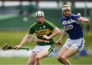 14 May 2017; Leigh Bergin of Laois in action against Padraig Boyle of Kerry during the Leinster GAA Hurling Senior Championship Qualifier Group Round 3 game between Kerry and Laois at Austin Stack Park in Tralee, Co Kerry. Photo by Ray McManus/Sportsfile