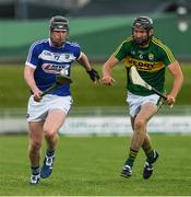 14 May 2017; John Lennon of Laois in action against Darren Dineen of Kerry during the Leinster GAA Hurling Senior Championship Qualifier Group Round 3 game between Kerry and Laois at Austin Stack Park in Tralee, Co Kerry. Photo by Ray McManus/Sportsfile
