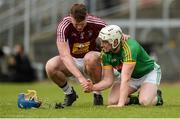 14 May 2017; Damian Healy of Meath shakes hands with Tommy Doyle of Westmeath after the Leinster GAA Hurling Senior Championship Qualifier Group Round 3 match between Westmeath and Meath at TEG Cusack Park in Mullingar, Co. Westmeath. Photo by Piaras Ó Mídheach/Sportsfile