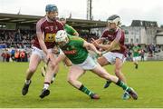 14 May 2017; Damian Healy of Meath in action against Tommy Doyle and Gary Greville, right, of Westmeath inside the small square late in the second half during the Leinster GAA Hurling Senior Championship Qualifier Group Round 3 match between Westmeath and Meath at TEG Cusack Park in Mullingar, Co. Westmeath. Photo by Piaras Ó Mídheach/Sportsfile