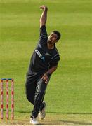 14 May 2017; Ish Sodhi of New Zealand during the One Day International match between Ireland and New Zealand at Malahide Cricket Club in Dublin. Photo by Brendan Moran/Sportsfile