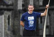 15 May 2017; Two-time national marathon champion Sean Hehir, today launched the SSE Airtricity Dublin Marathon and Race Series at St Patrick's Cathedral, Dublin. All marathon finishers will receive a commemorative medal to mark the 350th anniversary of writer Jonathon Swift’s birth, with the race route passing St Patrick's Cathedral, Dublin where Swift was Dean.  Photo by Sam Barnes/Sportsfile