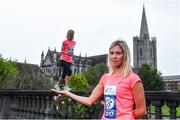15 May 2017; 2016 national marathon champion and mum of four, Laura Graham, right and and International athlete, Clare Gibbons McCarthy, today launched the SSE Airtricity Dublin Marathon and Race Series at St Patrick's Cathedral, Dublin. All marathon finishers will receive a commemorative medal to mark the 350th anniversary of writer Jonathon Swift’s birth, with the race route passing St Patrick's Cathedral, Dublin where Swift was Dean.     Photo by Sam Barnes/Sportsfile