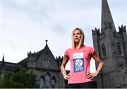 15 May 2017; 2016 national marathon champion and mum of four, Laura Graham, today launched the SSE Airtricity Dublin Marathon and Race Series at St Patrick's Cathedral, Dublin. All marathon finishers will receive a commemorative medal to mark the 350th anniversary of writer Jonathon Swift’s birth, with the race route passing St Patrick's Cathedral, Dublin where Swift was Dean.     Photo by Sam Barnes/Sportsfile
