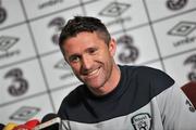14 November 2011; Republic of Ireland captain Robbie Keane during a press conference ahead of their UEFA EURO2012 Qualifying Play-off 2nd leg match against Estonia on Tuesday. Republic of Ireland Press Conference, Grand Hotel, Malahide, Dublin. Picture credit: David Maher / SPORTSFILE