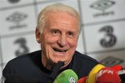 14 November 2011; Republic of Ireland manager Giovanni Trapattoni during a press conference ahead of their UEFA EURO2012 Qualifying Play-off 2nd leg match against Estonia on Tuesday. Republic of Ireland Press Conference, Grand Hotel, Malahide, Dublin. Picture credit: David Maher / SPORTSFILE