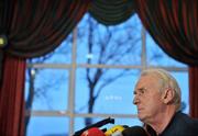 14 November 2011; Republic of Ireland manager Giovanni Trapattoni during a press conference ahead of their UEFA EURO2012 Qualifying Play-off 2nd leg match against Estonia on Tuesday. Republic of Ireland Press Conference, Grand Hotel, Malahide, Dublin. Picture credit: David Maher / SPORTSFILE