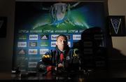 14 November 2011; Leinster's Damien Browne during a press conference ahead of their Heineken Cup Pool 3 Round 2 match against Glasgow Warriors on Sunday. Leinster Rugby Press Conference, David Lloyd Riverview, Clonskeagh, Dublin. Photo by Sportsfile