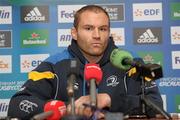 14 November 2011; Leinster's Damien Browne during a press conference ahead of their Heineken Cup Pool 3 Round 2 match against Glasgow Warriors on Sunday. Leinster Rugby Press Conference, David Lloyd Riverview, Clonskeagh, Dublin. Photo by Sportsfile