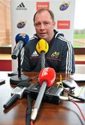 16 November 2011; Munster head coach Tony McGahan speaking during a press conference ahead of their Heineken Cup, Pool 1, Round 2, match against Castres Olympique on Saturday. Munster Rugby Squad Press Conference, University of Limerick, Limerick. Picture credit: Diarmuid Greene / SPORTSFILE