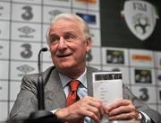 16 November 2011; Republic of Ireland manager Giovanni Trapattoni during a press conference following their UEFA EURO2012 Qualifying Play-off 2nd leg match against Estonia on Tuesday. Republic of Ireland Press Conference, Clarion Hotel, Dublin Airport, Dublin. Picture credit: David Maher / SPORTSFILE