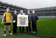 16 November 2011; In attendance at the announcement of Accenture's 2 year sponsorship of the DCU Hurling Club are, from left, PRO DCU Hurling Club JJ Lennon, Senior Executive and Partner in Accenture Aidan Gregan, Secretary of DCU Martin Conroy, President of DCU Hurling Club Niall English and DCU GAA Development Officer Michael Kennedy, Croke Park, Dublin. Picture credit: Barry Cregg / SPORTSFILE